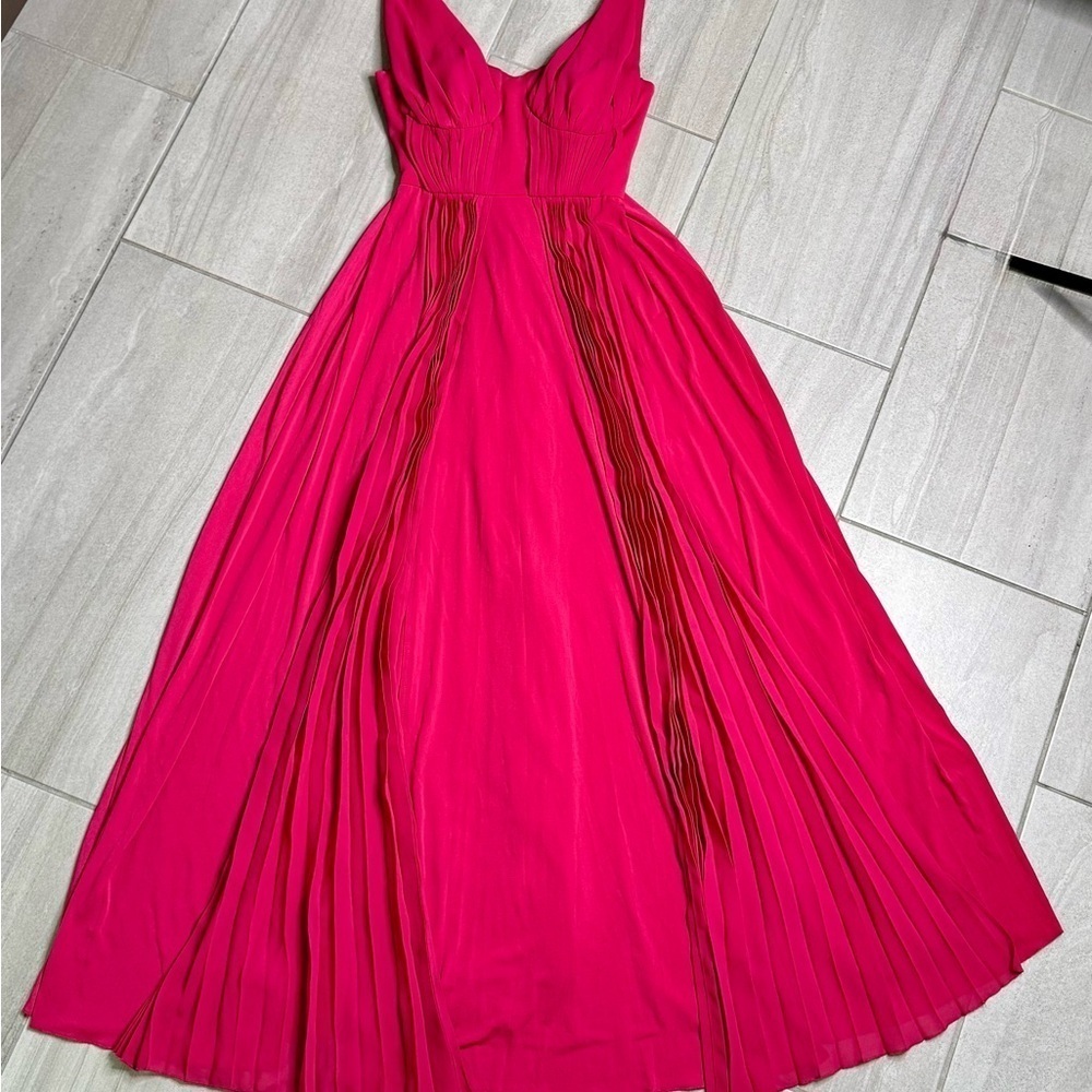 Elegant Pink - Cherry Red Evening Gown